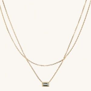 Mejuri Layered Aquamarine Necklace